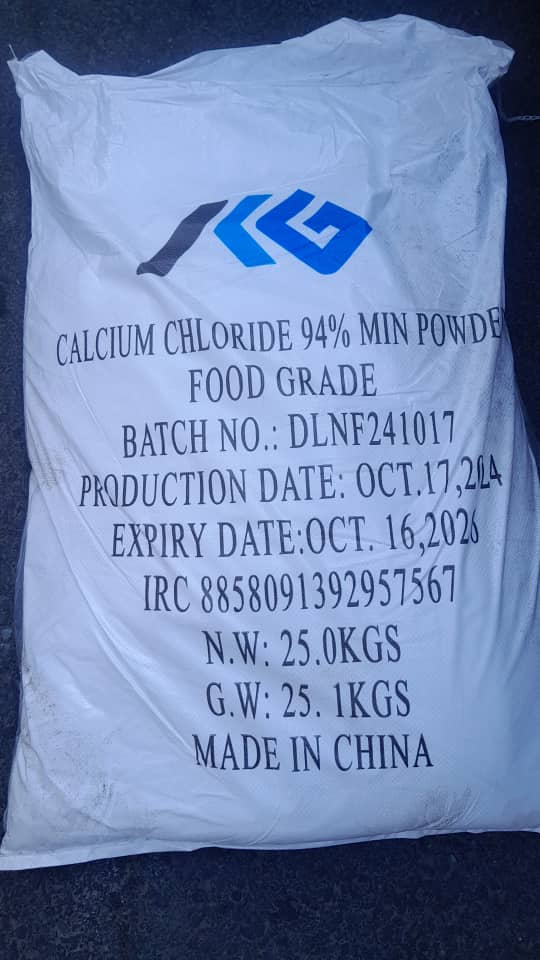 کلسیم کلراید، گرید خوراکی، تولید چین